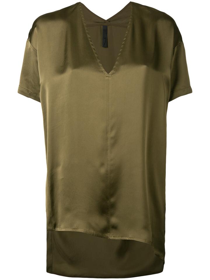 Ilaria Nistri Elongated Back T-shirt, Women's, Size: 42, Green, Viscose