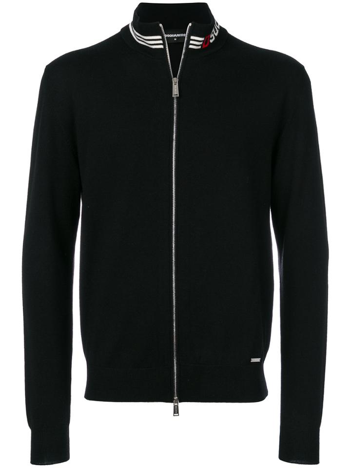 Dsquared2 Zip-up Logo Cardigan - Black