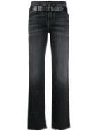 Rta Belted Flared Jeans - Black