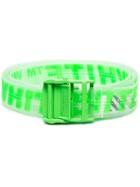Off-white Neon Green Industrial Logo Rubber Belt