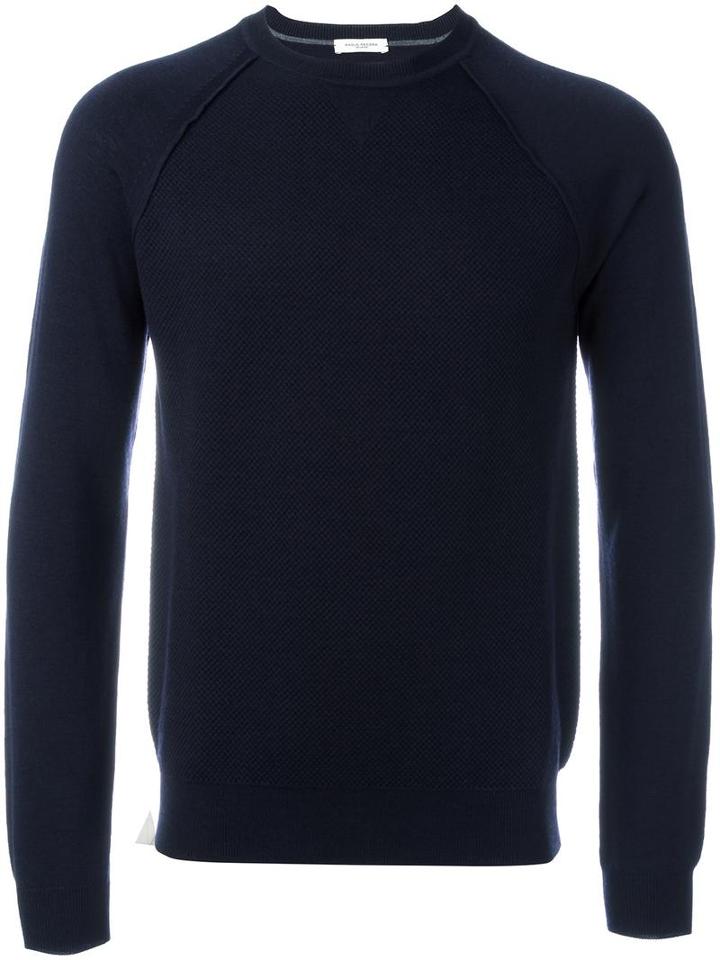 Paolo Pecora Round Neck Jumper, Men's, Size: Xl, Blue, Wool