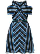 Fendi Checked Belted Dress - Blue