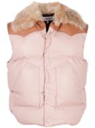 Loewe Faux Fur Collar Padded Gilet - Pink