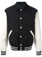 Calvin Klein Collection Varsity Jacket, Men's, Size: Large, Black, Wool/polyurethane/viscose