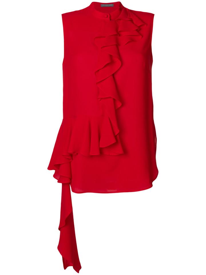 Alexander Mcqueen Frill Detail Blouse - Red