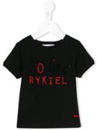 Rykiel Enfant Rhinestone Logo T-shirt, Girl's, Size: 8 Yrs, Black
