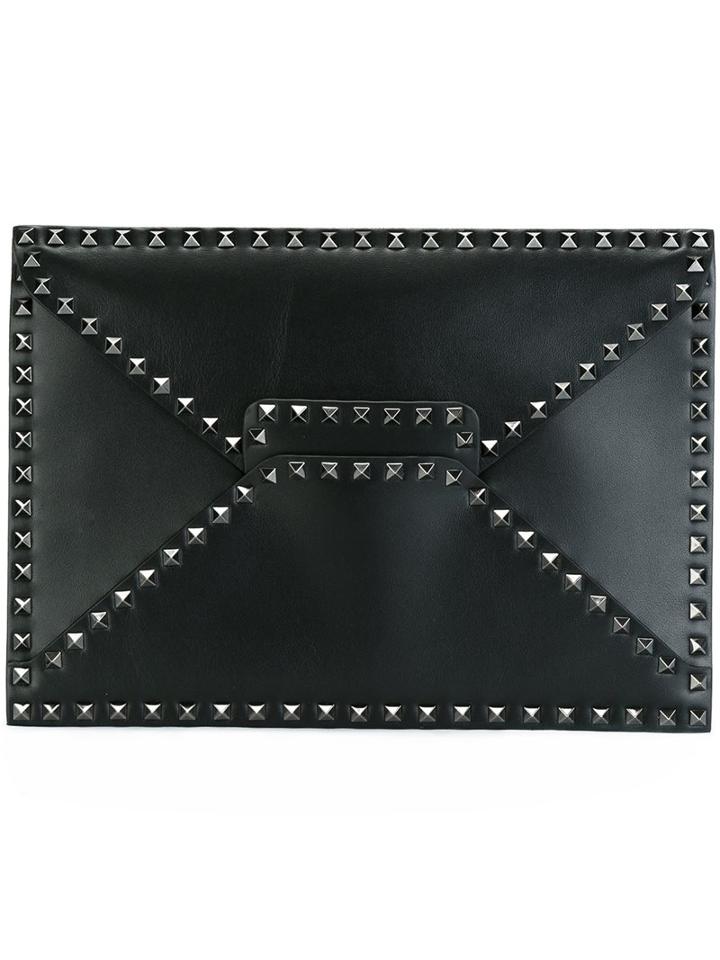 Valentino 'rockstud Untitled' Clutch, Men's, Black, Calf Leather/metal (other)