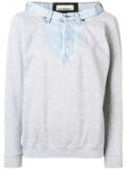 Night Market Denim Detail Sweatshirt - Grey