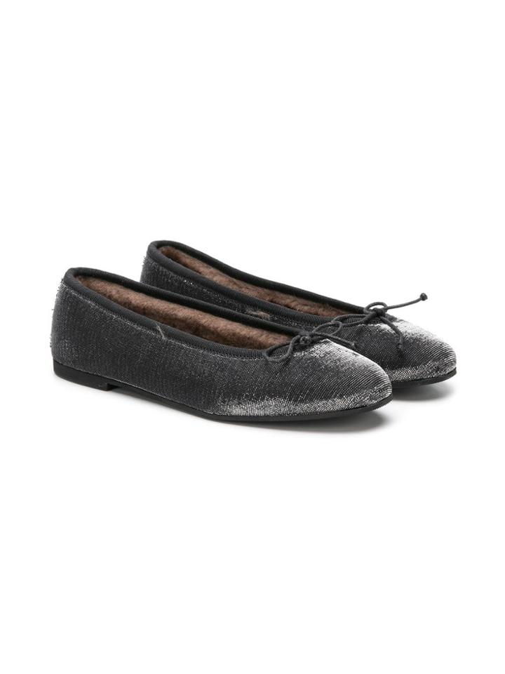 Gallucci Kids Teen Metallic Ballerinas - Grey