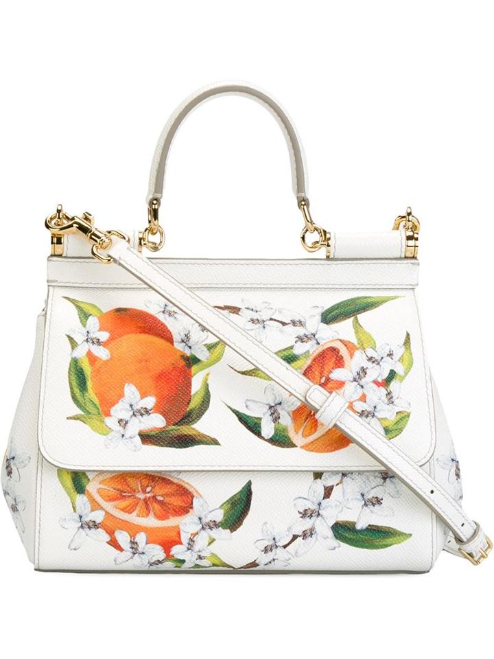 Dolce & Gabbana Mini Sicily Tote, Women's, White, Calf Leather