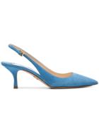 Prada Blue 65 Suede Slingbacks