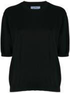 Prada Knitted Short-sleeve Top - Black