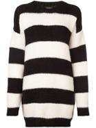 Dsquared2 Oversized Knitted Striped Sweater - Black