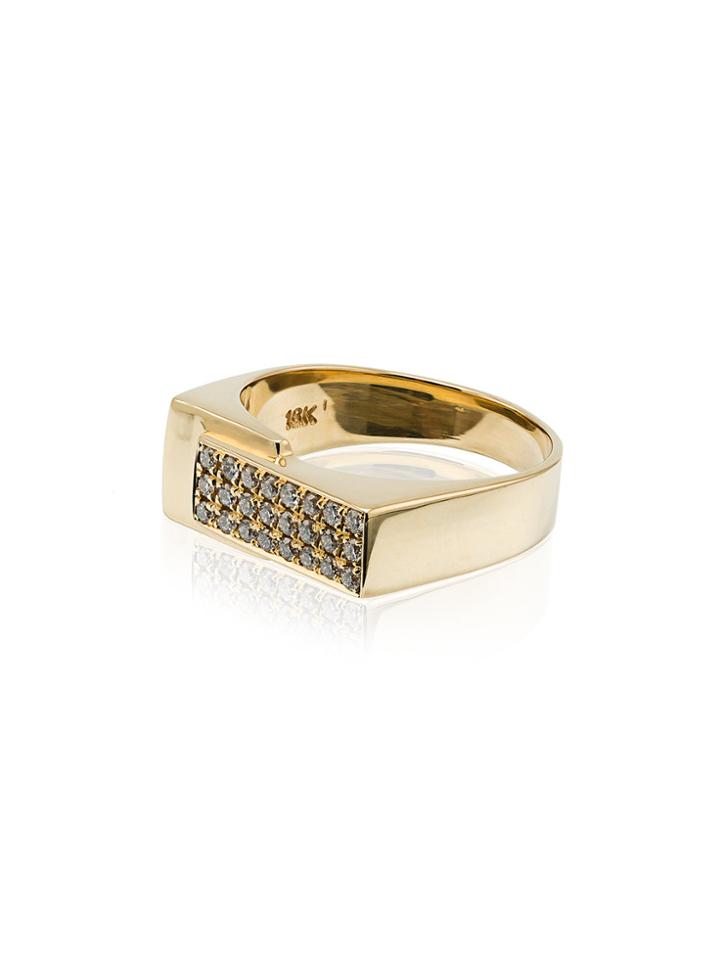 Lizzie Mandler Fine Jewelry Pave Diamond Overlap Pinky Ring - Metallic