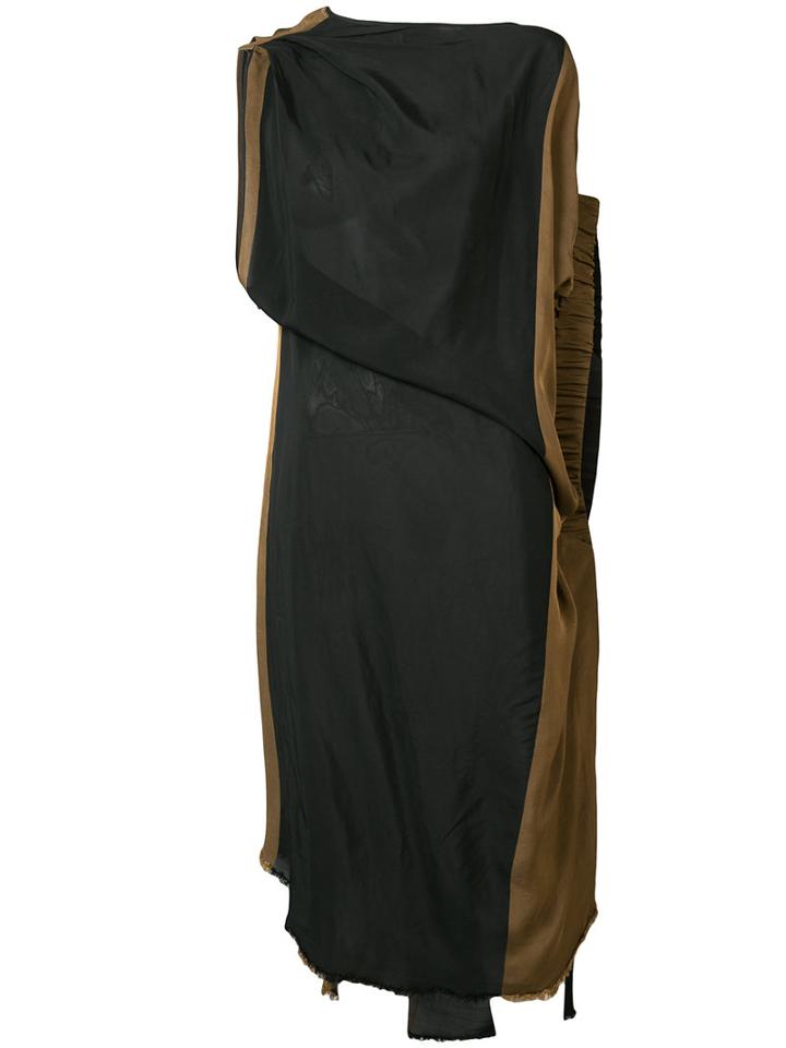 Uma Wang - Asymmetric Midi Dress - Women - Viscose - S, Black, Viscose