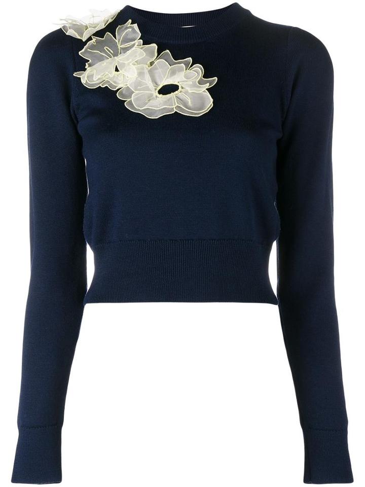 Roksanda Nobuya Floral Applique Jumper, Women's, Size: Small, Blue, Wool