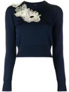 Roksanda Nobuya Floral Applique Jumper, Women's, Size: Small, Blue, Wool