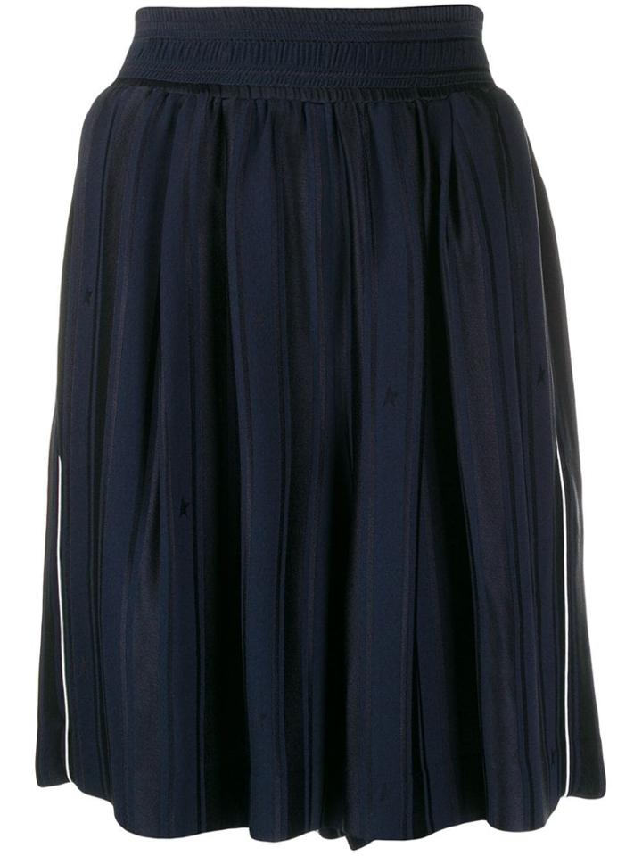 Golden Goose Side-stripe Flared Shorts - Blue