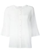 Hemisphere Plain Shirt, Women's, Size: Small, White, Silk