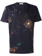 Valentino - Firework-print T-shirt - Men - Cotton - S, Blue, Cotton