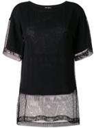 Versace Mesh-layered T-shirt - Black
