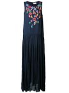 Megan Park 'tula' Floral Maxi Dress, Women's, Size: 10, Blue, Viscose