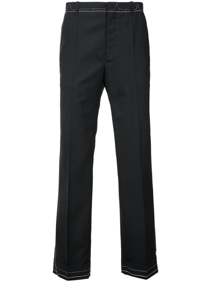 Maison Margiela - Contrast Seam Trousers - Men - Polyamide/viscose/wool/carbon Fiber - 50, Blue, Polyamide/viscose/wool/carbon Fiber