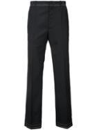 Maison Margiela - Contrast Seam Trousers - Men - Polyamide/viscose/wool/carbon Fiber - 50, Blue, Polyamide/viscose/wool/carbon Fiber