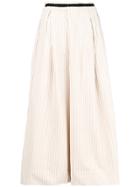 Phisique Du Role Cropped Velvet Corduroy Trousers - White