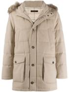 Loro Piana Fur Trimmed Parka Coat - Neutrals