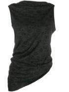 Rick Owens Lilies Sleeveless Draped Vest Top - Black