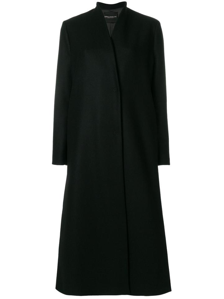 Erika Cavallini Long Flared Coat - Black