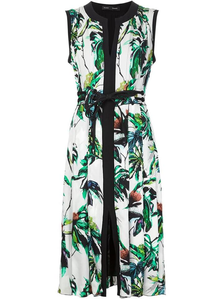 Proenza Schouler Pleated Floral Shift Dress