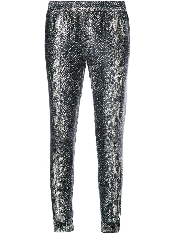 Fleur Du Mal Snake-effect Skinny Trousers - Black