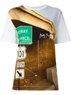 Mm6 Maison Margiela Road Sign Print T-shirt, Women's, Size: Small, White, Cotton