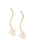 Crystalline Shell-embellished Drop Earrings - Gold