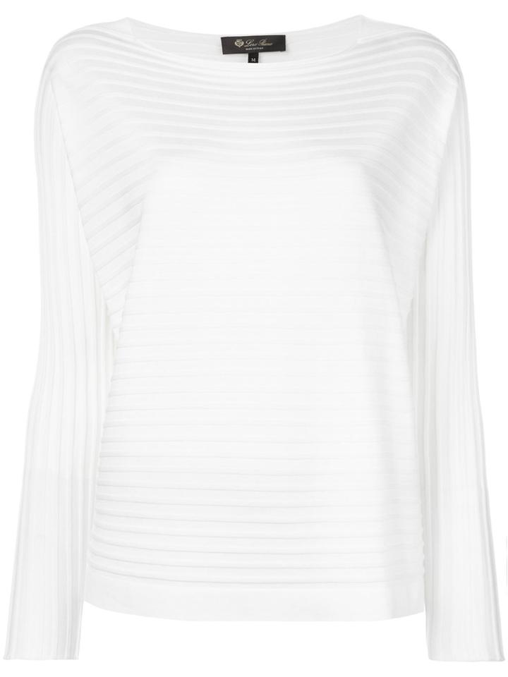 Loro Piana Round Neck Ribbed Jumper - White