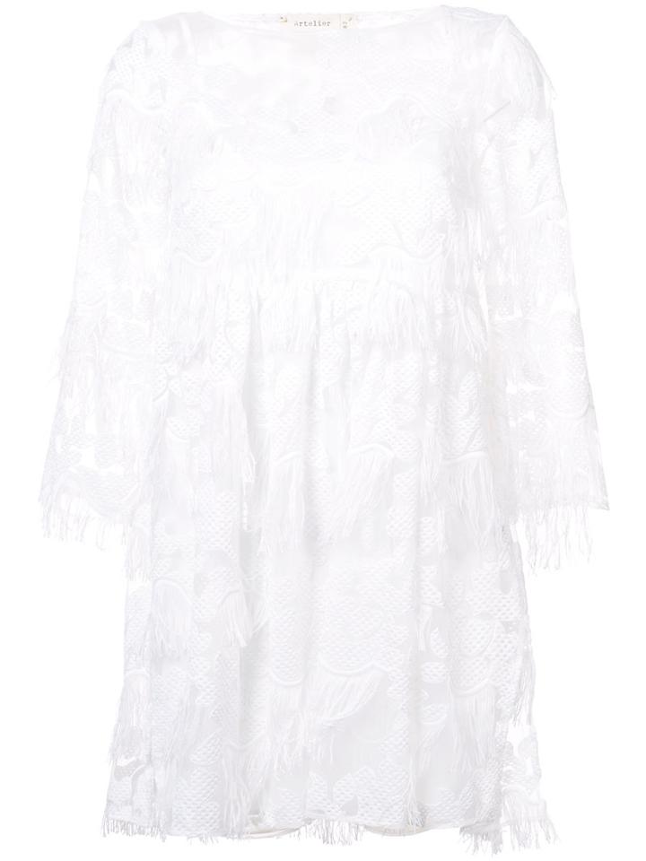 Nicole Miller - Lace Detail Dress - Women - Polyester - M, White, Polyester