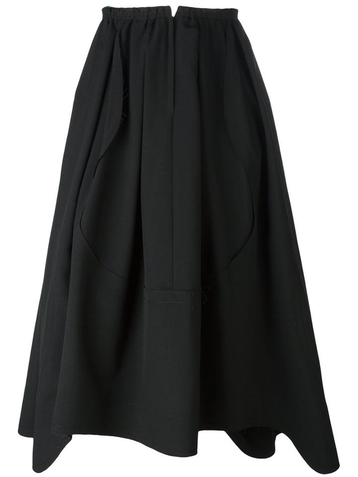Comme Des Garçons Comme Des Garçons Wave Detailed Skirt, Women's, Size: Small, Black, Wool