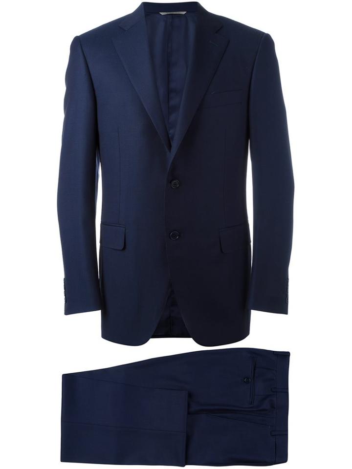 Canali Classic Two-piece Suit, Men's, Size: 54, Blue, Cupro/wool
