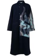 Off-white Oversized Asymmetric Coat - Blue