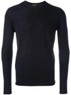 Emporio Armani Plain Sweatshirt, Men's, Size: Medium, Blue, Wool