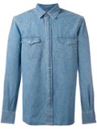 Aspesi Denim Western Shirt, Men's, Size: Medium, Blue, Cotton