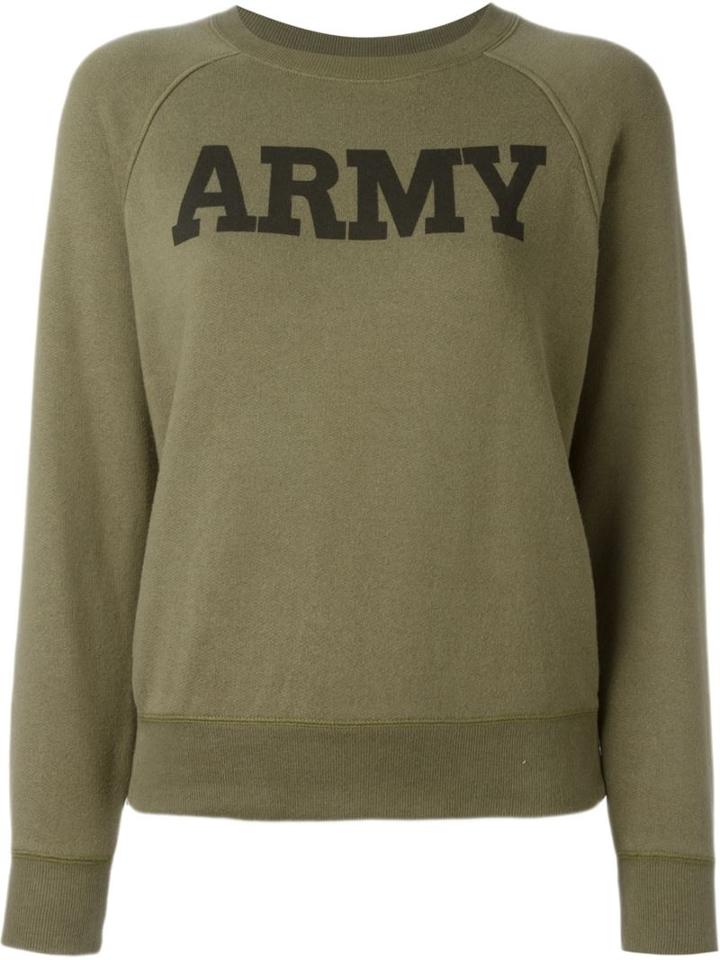 Nlst Army Print Sweatshirt, Women's, Size: M, Green, Cotton/lyocell