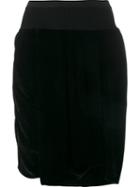 Rick Owens Velvet Knee Shorts, Women's, Size: 44, Black, Viscose/silk/cotton/cupro