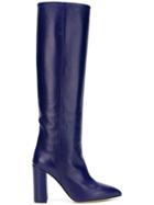 Paris Texas Knee-length Pointed Boots - Blue