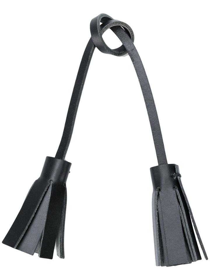 Less Bore Double Tassel Tie - Black