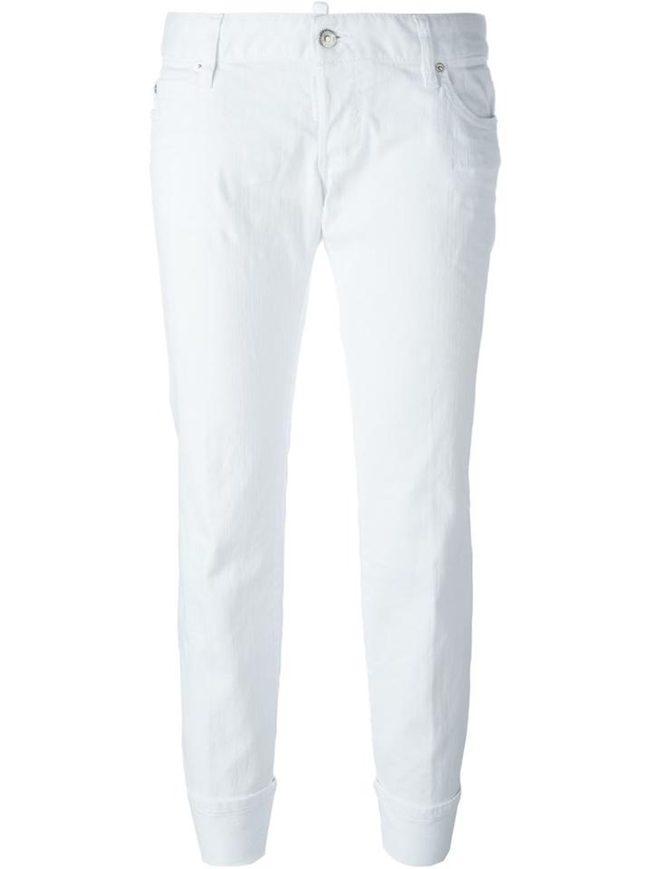 Dsquared2 Sexy Flared Jeans, Women's, Size: 44, White, Cotton/spandex/elastane
