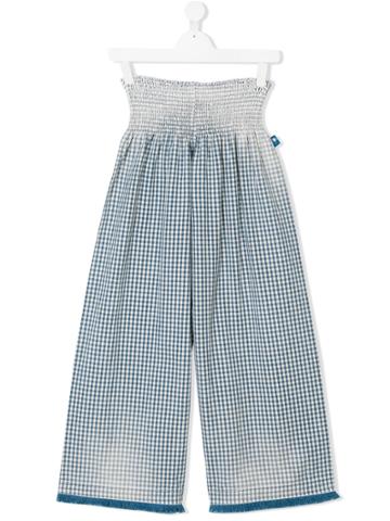 Goganga Teen Check Smocked Trousers - Blue