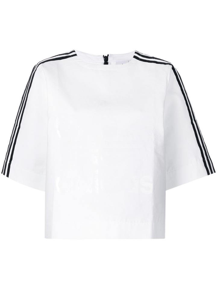 Adidas Oversized Stripe Detail Top - White